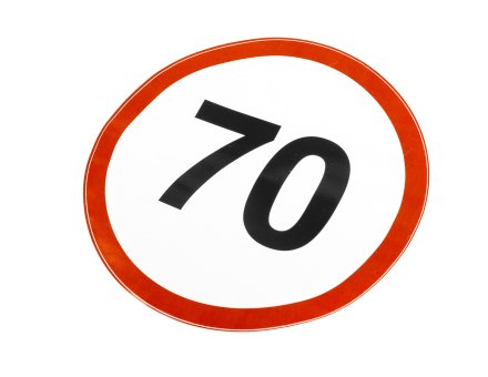 Наклейка ограничения скорости 70