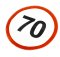 Наклейка ограничения скорости 70