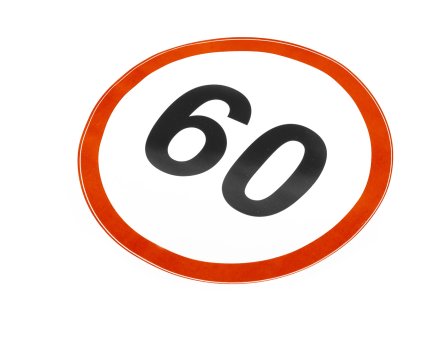 Наклейка ограничения скорости 60