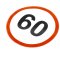 Наклейка ограничения скорости 60