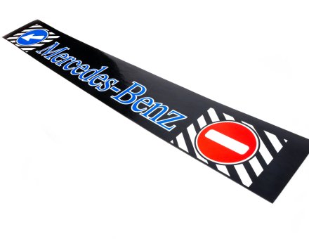 Брызговик Мерседес (35*240 см) синяя надпись