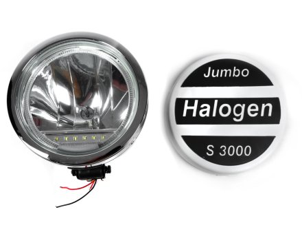 Фара дополнительная универсальная с белым диодным габаритом (хромированный кант) 710625