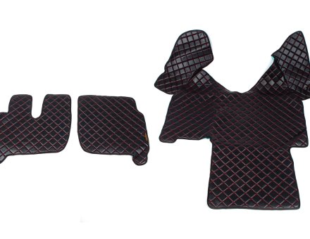 Коврики в салон Iveco Stralis черные с красной прошивкой (автомат)