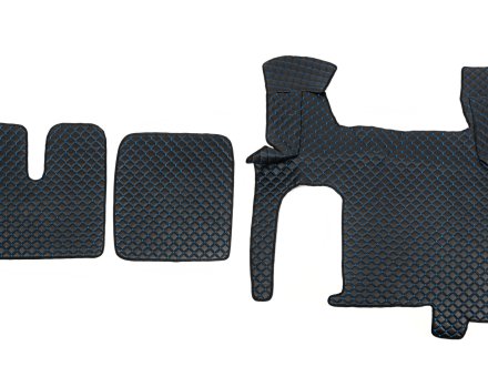  Коврики в салон Man Tgx XXL экокожа черные с синей прошивкой (автомат)