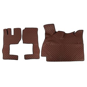 Коврики в салон Volvo FH (2009-2013) экокожа коричневые (автомат)