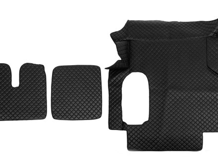 Коврики в салон Man Tga экокожа черные с черной прошивкой (автомат)