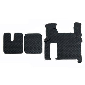 Коврики в салон Man Tgx экокожа черные с синей прошивкой (автомат)