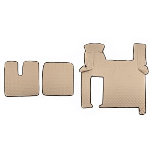 Коврики в салон Man Tgx экокожа бежевые с бежевой прошивкой (автомат)