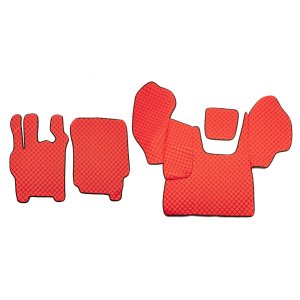 Коврики в салон Daf CF85 экокожа красные (черная прошивка) (автомат)