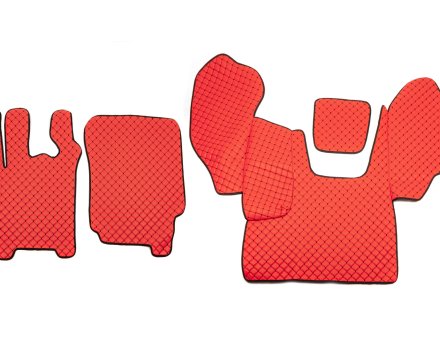 Коврики в салон Daf CF85 экокожа красные (черная прошивка) (автомат)