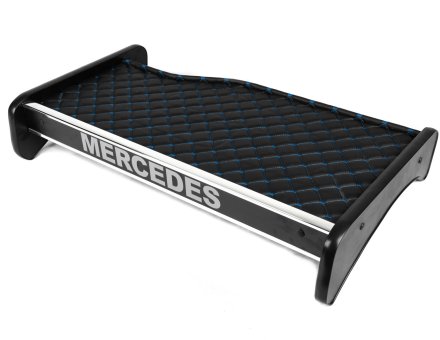 Полка на панель Mercedes Atego (экокожа черная с синей прошивкой)