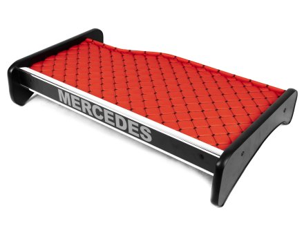 Полка на панель Mercedes Atego (экокожа красная с черной прошивкой)