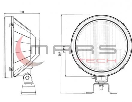 Фара дополнительная круглая с белым габаритом по кругу 710620