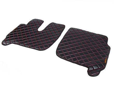 Коврики в салон Iveco Stralis черные с красной прошивкой (автомат)