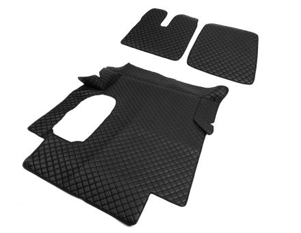 Коврики в салон Man Tga экокожа черные с черной прошивкой (автомат)