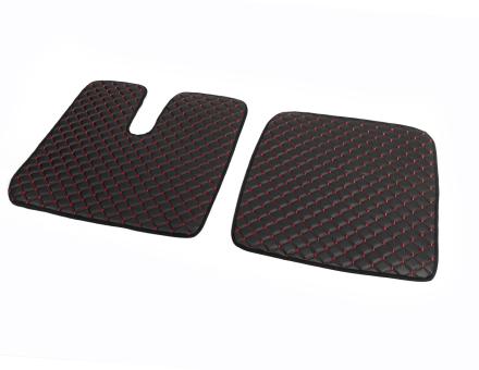 Коврики в салон Man Tgx экокожа черные с красной прошивкой (автомат)