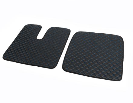 Коврики в салон Man Tgx экокожа черные с синей прошивкой (автомат)