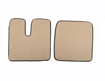 Коврики в салон Man Tgx экокожа бежевые с бежевой прошивкой (автомат)
