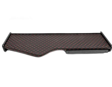 Полка на панель Mercedes Actros (1998-...) с ящиком (экокожа черная с красной прошивкой)