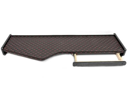 Полка на панель Mercedes Actros (1998-...) с ящиком (экокожа черная с красной прошивкой)