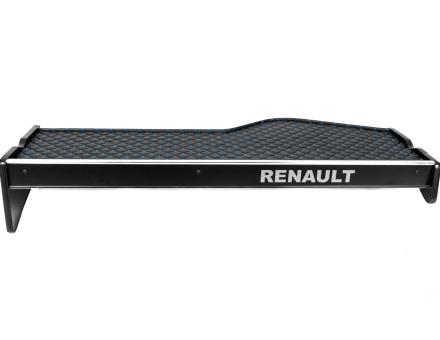 Полка на панель Renault Magnum с ящиком (экокожа с синей прошивкой)