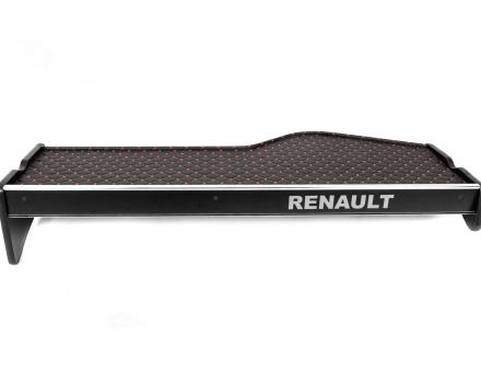 Полка на панель Renault Magnum с ящиком (экокожа с красной прошивкой)