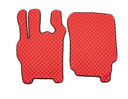 Коврики в салон Daf CF85 экокожа красные (черная прошивка) (автомат)