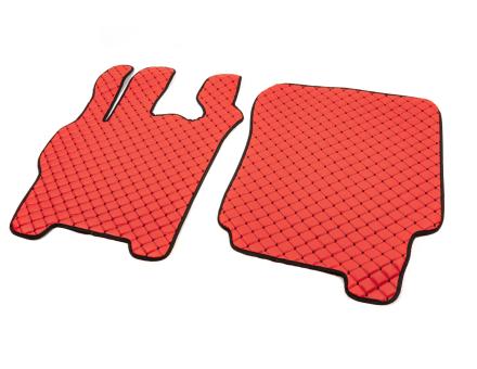 Коврики в салон Daf CF85 экокожа красные (черная прошивка) (автомат)