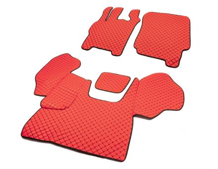 Коврики в салон Daf CF85 экокожа красные (черная прошивка) (автомат)