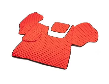 Коврики в салон Daf CF85 экокожа красные (черная прошивка) (автомат)
