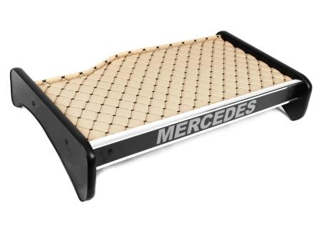 Полка на панель Mercedes Atego (экокожа бежевая с черной прошивкой)