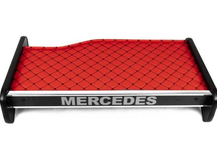 Полка на панель Mercedes Atego (экокожа красная с черной прошивкой)