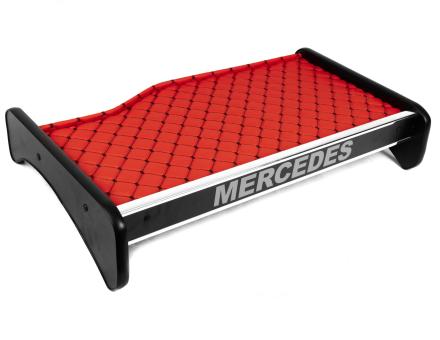 Полка на панель Mercedes Atego (экокожа красная с черной прошивкой)