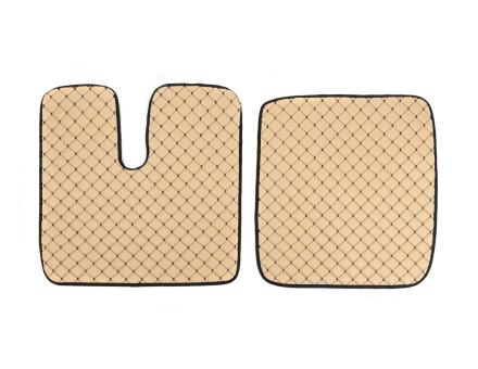 Коврики в салон Man Tgx XXL экокожа бежевые с черной прошивкой (автомат)