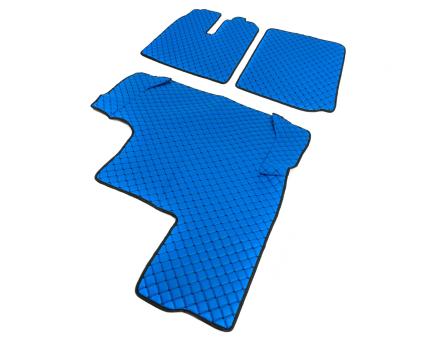 Коврики в салон Man Tga XXL экокожа синие с черной прошивкой (автомат)