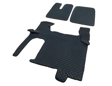  Коврики в салон Man Tgx XXL экокожа черные с синей прошивкой (автомат)