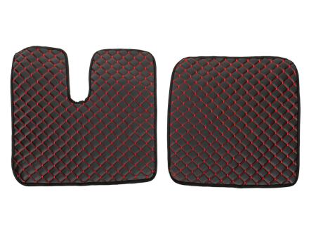 Коврики в салон Man Tgx XXL экокожа черные с красной прошивкой (1 ящик) (автомат)