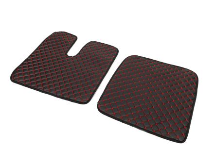 Коврики в салон Man Tgx XXL экокожа черные с красной прошивкой (1 ящик) (автомат)