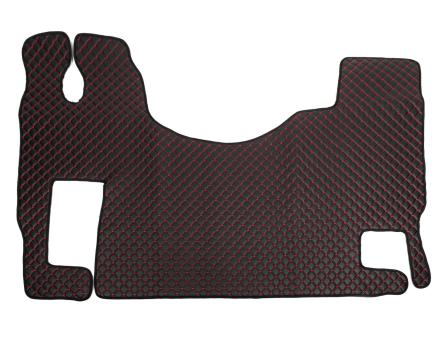 Коврик в салон Mercedes Benz Actros MP2(2003-2008)-MP3(2008-2011) экокожа черный с красной прошивкой (автомат)