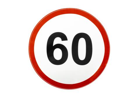 Наклейка ограничения скорости 60