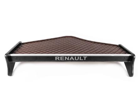 Полка на панель Renault Premium (2005-...) экокожа коричневая с черной прошивкой