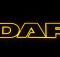 Надпись на решетку DAF нержавейка с оранжевой подсветкой (68см.*13,5см.)