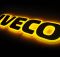 Надпись на решетку Iveco нержавейка с оранжевой подсветкой (60см.*14см.)