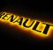 Надпись на решетку Renault нержавейка с оранжевой подсветкой (79см.*13см.)