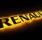 Надпись на решетку Renault нержавейка с оранжевой подсветкой (79см.*13см.)