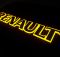 Надпись на решетку Renault нержавейка с оранжевой подсветкой (79см.*13см.)