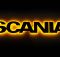 Надпись на решетку Scania черная с оранжевой подсветкой (82см.*14см.)