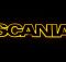 Надпись на решетку Scania черная с оранжевой подсветкой (82см.*14см.)