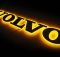 Надпись на решетку Volvo нержавейка с оранжевой подсветкой (89см.*13,5см.)