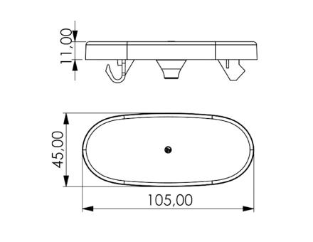 Боковой габаритный фонарь неоновый Sprinter/Crafter желтый HM-0524